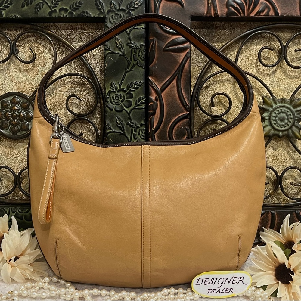 COACH Ergo 2 Tone Leather Hobo Caramel Tan And Brown 9293 VGC!